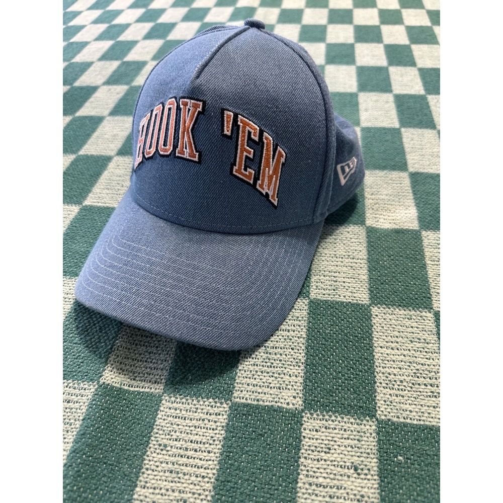 New Era Denim Texas Longhorns A-Frame 9FORTY Adjustable Tie‎ Back Hat